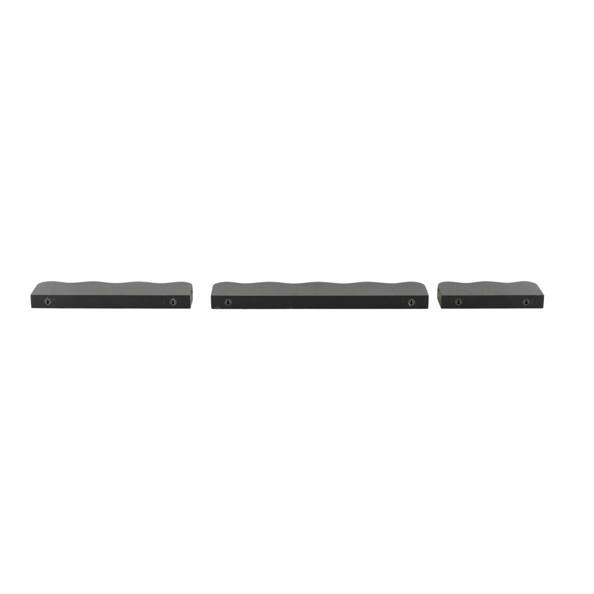Black Wood Handmade Wall Shelf Set